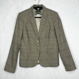J Crew Schoolboy Blazer Sz 2 Houndstooth Wool Blend Preppy Old Money Academia